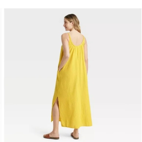 Women's Scoop Back Maxi Shift Dress - Universal Thread yellow new 🆕 - Picture 1 of 6